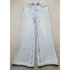 PacSun Kid Club Jeans Womens 26 Blue Denim Light Wash High Waisted Button Fly